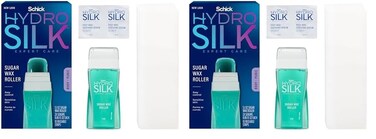 Schick Hydro Silk Sugar Wax Roller for Body + Pubic, Roll On Body Wax Kit, Soft, Hair Removal Wax, Bikini Line Hair Removal (Pack of 2)