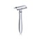 Heavy Duty Chrome Double Edge Safety Razor &amp; Base Stand Long Handle Lengthen Version w/ 10 Platinum Super Sharp Blades + Mini Cleaning Brush &amp; Pouch Manual Wet Shaving Gift Set for Men &amp; Women