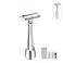 Heavy Duty Chrome Double Edge Safety Razor &amp; Base Stand Long Handle Lengthen Version w/ 10 Platinum Super Sharp Blades + Mini Cleaning Brush &amp; Pouch Manual Wet Shaving Gift Set for Men &amp; Women