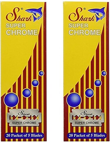 200 Shark Super Chrome Double Edge Safety Razor Blades