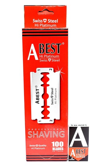 100 ABest Hi Platinum Double Edge Razor Blades For Safety Razor - Men&acute;s Safety Razor Blades For Shaving For Men For A Smooth And Clean Shave (1 Year Supply)