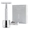 Double Edge Safety Razor with Stand, Reusable Metal Single Blade Razors for Men and Women, with 10 Platinum Coated Double Edge Safety Razor Blades, Women's Safety Shaving Razors, Silver