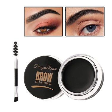 Eyebrow Pomade Brow Gel Pomade,Long Lasting Waterproof and Enhancers Eyebrow Soft Smooth,Eyebrow Makeup Gel with Eyebrow Brush for Girls and Women-Black