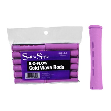 Soft 'N Style Salon Hair E-Z Flow Cold Wave Rods 12 Long Lilac HC-356LCLO