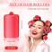 Geyoga 18 Pieces Sponge Hair Rollers Large Soft Foam Hair Styling Curlers Large Size Hairdressing Curlers for Women(1.4 x 2.6 Inches,Red)