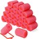 Geyoga 18 Pieces Sponge Hair Rollers Large Soft Foam Hair Styling Curlers Large Size Hairdressing Curlers for Women(1.4 x 2.6 Inches,Red)