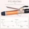 Curling Iron Hair Curling Iron Curling Wand Set with Gloves and Comb, 38mm Instant Heat Up Hair Curler with LCD Display, Adjustable Temperature, Auto Shut Off, Rose Gold Curling Iron