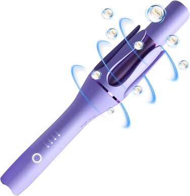 Valentine's Day Gifts for Her, Automatic Curling Iron, Birthday Gifts for Women, Rotating Curling Iron for Short &amp; Long Hair, Spinning Curling Iron Care Gifts for Mom, (Purple)