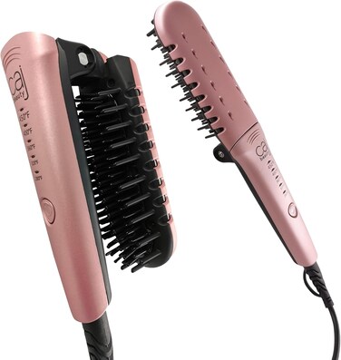 CAJ Beauty Foldable Thermal Glide Brush, 1" Titanium Plates, Thermatru Technology, Beveled Glide System, 5-Temp Settings with Rapid Heat-up Times and a Professional 9-FT Stylist Swivel Cord