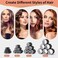 50Piece Hair Rollers set,Self Grip Hair Curlers for Long Medium Short Hair,(6 Jumbo + 6 Large + 6 Medium + 6 Small Hair Rollers + 1 Storage Bag) and 24Pcs Hair Clips /4-sizes 60 45 36 25mm