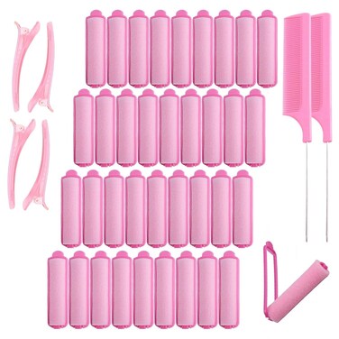 42pcs Hairroller Set Hair Curlers Sleeping Flexible Curlers for Hair Styling Stainless Comb Hair Clips Not Hurt Hairdressing Tools Foam Hair Roller