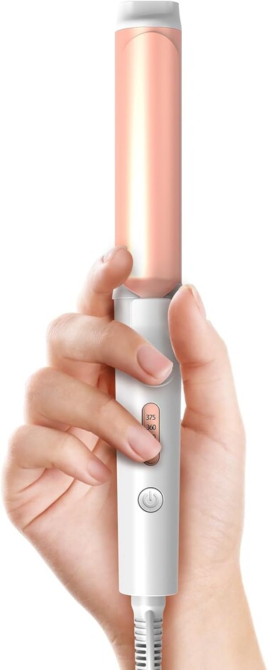 Mini Curling Iron, Curling Iron for Short Hair 1 Inch, Ceramic Dual Barrel Small Curling Iron with Keratin Protects Hair from Damage, 3 Temp 320 &deg;F 360 &deg;F 400 &deg;F, Travel Size （1 Inch, Rose Gold Pink）