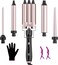 Waver Curling Iron Wand, LAYADO 5 in 1 Curling Iron Set, Curling Wand with 3 Barrel Curling Iron and 4 Interchangeable Ceramic Hair Wand 0.35"-1.25", Fast Heating Hair Curler in All Hair Type