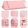 Large Hair Tools Travel Bag and Heat Resistant Mat, 2-in-1 Hair Travel Bag for Curling Iron, Flat Irons, Straighteners, Hanging Travel Hair Tool Bag Travel Essentials for Women, Hangable Handles, Pink