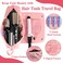 Large Hair Tools Travel Bag and Heat Resistant Mat, 2-in-1 Hair Travel Bag for Curling Iron, Flat Irons, Straighteners, Hanging Travel Hair Tool Bag Travel Essentials for Women, Hangable Handles, Pink