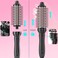 Thermal Brush 2 in 1 Set, Ionic Heated Round Curling Brush Create Volume &amp; Smoother Hair Style for Fully Dried Hair, Ceramic Fast Heating Curling Iron
