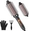 Thermal Brush 2 in 1 Set, Ionic Heated Round Curling Brush Create Volume &amp; Smoother Hair Style for Fully Dried Hair, Ceramic Fast Heating Curling Iron