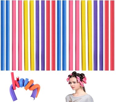 20 Pcs of Flexible Curlers, Foam Curling Sticks, Non Heating Curlers for Long and Short Hair, Colorful Curlers
