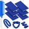 60 Flexi Rods Curling Rollers Set for Women &amp; Girls - Flexible No-Heat Hair Curlers for Long and Short Hair (Navy Blue, 0.3 x 7 Inch)