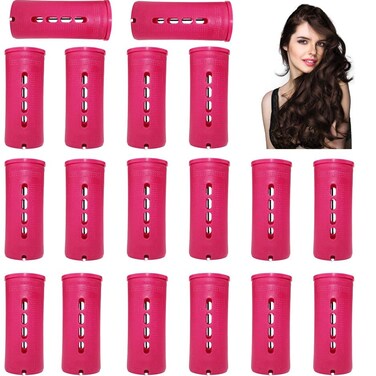 24Pcs Red Jumbo Perm Rods For Long Hair, Plastic Cold Wave Rods For Hair Rods,Jumbo Size Curling Perm Rods for Women Home Hairdressing