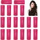 24Pcs Red Jumbo Perm Rods For Long Hair, Plastic Cold Wave Rods For Hair Rods,Jumbo Size Curling Perm Rods for Women Home Hairdressing