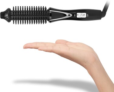 Curling Iron Brush, Mini Curling Iron 1 Inch Ceramic Tourmaline Ionic Hot Curler Brush, Professional Anti-Scald Instant Heat Up Curling Wands, Anti-Frizz Electric Wand for All