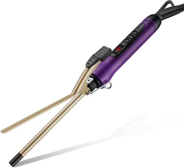 3/8 Inch Small Curling Iron Wand for Short &amp; Long Hair, Ceramic Small Barrel Curling Iron Tiny Curling Wand with Adjustable Temperature, Include Heat Resistant Glove