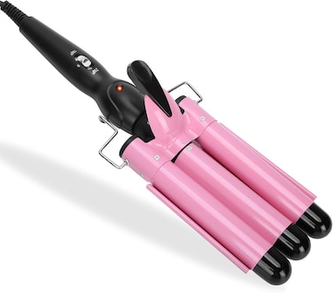 Hair Crimper, Hair Curling Tongs, 3 Barrel Hair Curler, Class, Quick Heating Electric Hair Waver, Hair Styling for Tool Golden Hair Crimpers (28Mm-)