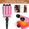 3 Barrel Curling Iron Wand, 1 Inch Ceramic Tourmaline Triple Barrels, Hair Crimper Beach Waving Styling Tools with Temperature Adjustment and Dual Voltage for All Hair