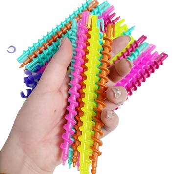 26Pcs 15cm/6.3Inch Multi-Color Plastic Spiral Hair Perm Rod Barber Hairdressing Styling Curling Perm Rod Hair Rollers Salon Tools for Women Girls(Random Color)