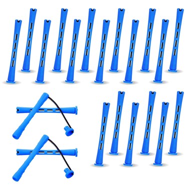 20 Pcs Perm Rods For Short Hair Small Plastic Hair Perming Rods And Rollers Hair Curling Roller Rods Hair Perm Rods Perm Rods Medium For Long Hair (0.35 Inches, Blue)