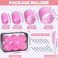 IKOCO Hair Rollers Set, 4 Sizes with 12 Clips and Comb - Self Grip Curlers for Long/Short Hair, Thermal Safe Rollers for Salon-Worthy Styling (Pink/Purple)