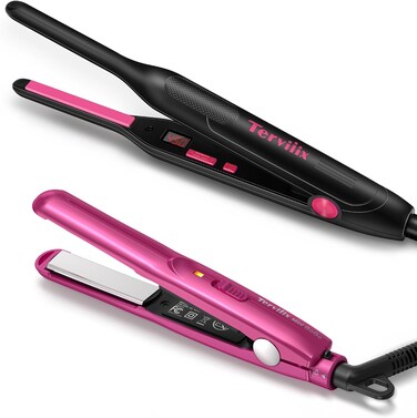 Terviiix Pencil Flat Iron(Black Pink) &amp; Mini Flat Iron(Hot Pink)