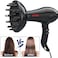 Professional Salon Hair Dryer Powerful 1875W Ceramic Tourmaline Blow Dryer Negative Ions Compact Hair Dryer with Diffuser &amp; Comb &amp; 2 Concentrator Nozzles, Black