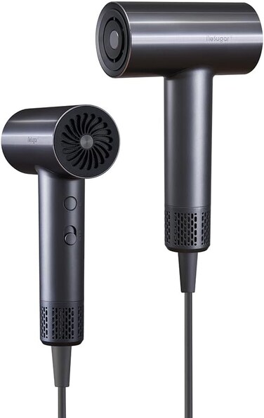 High Speed Hair Dryer with 110,000 RPM Brushless Motor and Negative Ionic Blow Dryer with Magnetic Nozzle, 2 Speed, 3 Kinds of Temperature, Metallic Feel (HD01 Brown)