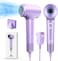 KARFUN Hair Dryer, 110000 RPM High-Speed Brushless Motor Fast Drying Blow Dryer, 57dB Low Noise Hair Dryer for Home or Travel, 3 Temps &amp; 2 Speeds (Purple)