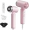 Hair Dryer, [Super Mini] Ionic High-Speed Travel Blow Dryer with Diffuser 200 Million Negative Ions, 110,000RPM Brushless Motor for Home Salon Fast Drying Portable Lightweight, Pink
