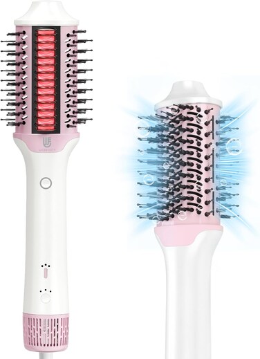 Blow Dryer Brush Hair Straightener   High-Speed 2-in-1 Hair Styler One Step Hot Air Brush Hair Dryer Volumizer with Straightening Brush Comb for Silky Smooth 110000 RPM White