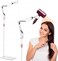 Hair Dryer Stand, 1.68M Height Adjustable, Hands Free Blow Dryer Holder with Heavy Base, 360 Degree Rotating, Work with 99% Dryers, Gift for Mom, Elder, Frozen Shoulder - White