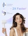 PLUZZ Hair Dryers for Women, High-Speed Blow Dryer for Fast Drying 110,000RPM Brushless Motor, Small Portable Professional Ionic Hair Dryers with Low Noise for Home or Traveling, Classic White, 1600W