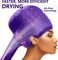 Bonnet Hair Dryer w/A Headband Integrated That Reduces Heat Around Ears &amp; Neck - Hair Dryer Diffuser Cap for Hair Dryer Curly Hair, Speeds Up Drying Time, Deep Conditioning at Home - Large (Purple)
