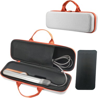 Hard Carry Case for Dysons Airstrait HT01 Hair Dryer Straightener, with Silicone Insulated Mat Portable Travel Storage Case Shockproof Waterproof EVA Protective Bag for Home Vacation(Gray)