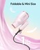 Wavytalk Blow Dryer with Diffuser, Mini Hair Dryer with Folding Handle, 1600W Quiet Lightweight Hairdryer with Diffuser Compact Design, Pinky White
