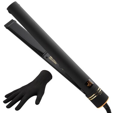 Hot Tools Pro Artist Black Gold Evolve Ionic Salon Hair Flat Iron   Long-Lasting Finish for Straightening Hair, (1 in)