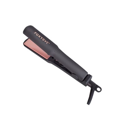 FoxyBae Mini Flat Iron for Travel Dual Voltage Hair Straightener - Frizz-free, Healthy Sleek &amp; Shiny Hair - Small (Black Rose-Gold)