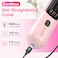 Cordless Hair Straightener Brush, Mini Portable Straightening Comb for Travel, USB-C Rechargeable, 12-Temp Settings, 30s Fast Heating, Negative Ions Smoother, 2 Hair Clips, Gift for Women, Pink