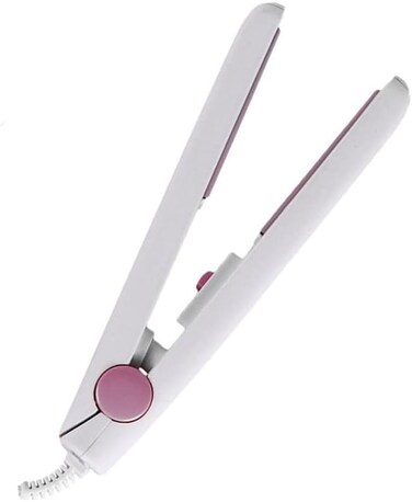 Mini Hair Straightener for Girls Hair Iron Straightening Irons Hair Curler Portable Flat Iron for Women Hair Wave (White)