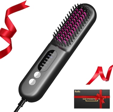 Hair Straightener Brush, Hair Straightening Brush Comb, Negative Ions Portable Hair Straightener, MCH Fast Heating, High Effective Hair Care Brush Straightener for Women