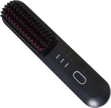 Cordless Hot Hair Brush Straightener Heat Pressing Combs Ceramic Electric Hair Straightening Comb, Anti Burn for Natural Black Hair Beard Wigs Holiday Gifts -Black （4000mA