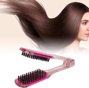 Double Sided Brush Hair Straightener, Hair Straightening Splint Comb Hair Straightener Comb Hair Straightener Clamp Brush Styling Tool for for Straightening Knotty Hair Unkempt